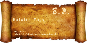 Boldini Maja névjegykártya